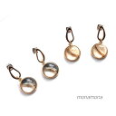 monamona バイカラー丸さがりピアス アクセサリー