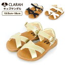 CLARAH キッズ サンダル 女の子 靴 1歳児半 2歳児 子供靴 こども 子ども プール 海 アウトドア ブラック ホワイト ゴールド 金色 可愛い かわい...