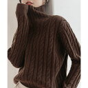 SUNSHINE CLOSET タートルネックニットトップスケーブル編み トップス