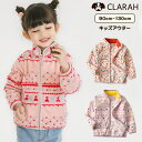 CLARAH フリース 女の子 キッズ アウター ジャケット 防寒 かわいい おしゃれ ジップアップ 子供服 幾何学 ハート 花柄 アウター(コート・ジャケットなど)