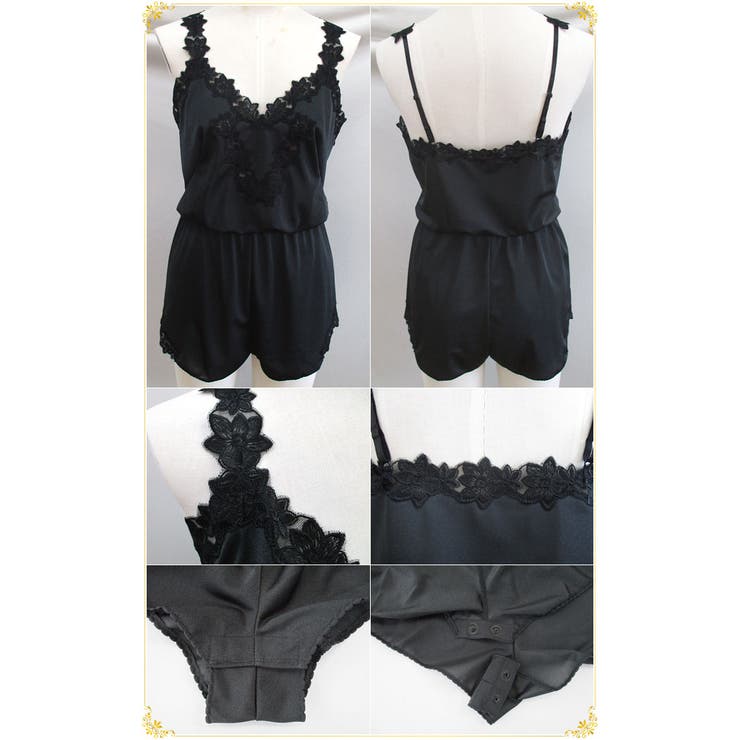 SHOPLISTの神戸発ランジェリーショップ bon-KOBE 【Bon Revaire】【日本製】小花のチュールレースがカワイイ今が旬のアイテム☆テディ インナー・下着｜アングル3