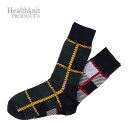 COMPLETE Healthknit PRODUCT メンズ2P クルーソックス ビッグチェック 182-3516 インナー・下着