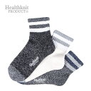 COMPLETE Healthknit PRODUCT メンズ3P クォーターソックス 切替ライン 182-3532 インナー・下着