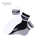COMPLETE Healthknit PRODUCT メンズ3P クォーターソックス ロゴライン 182-3502 インナー・下着