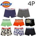COMPLETE NEW Dickies メンズ ボクサーパンツ 4枚組選べる2タイプ ディッキーズ インナー・下着