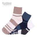 【5/10限定 15%OFFクーポン】COMPLETE Healthknit PRODUCT メンズ3P クォーターソックス レトロ配色ライン 182-3511...