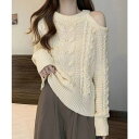 【8/11まで5%OFFクーポン】SUNSHINE CLOSET ケーブルニット 長袖 韓国風 ニットソー トップス