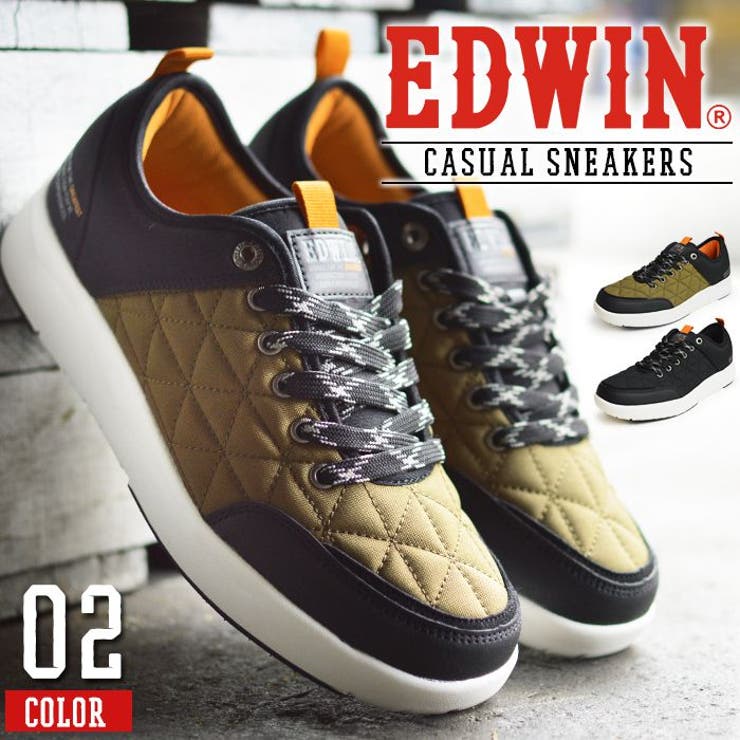 【10％OFFクーポン！1/29(木)1:59まで】ShoeSquare EDWIN エドウィン スニーカー メンズ アウトドアシューズ 軽量 カップインソール ウォーキング 防滑 コンフォート 靴 メンズシューズ シューズ・靴