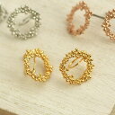 【8/11まで5%OFFクーポン】Melody Accessory イヤリング ピアス K18GP ノンホールピアス フラワー サークル リース 痛くない 小ぶり お花 フラワー 結婚式 純チタンピアス 樹脂 レディース ブランド シンプル ゴールド ノ