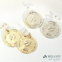 【8/11まで5%OFFクーポン】Melody Accessory チェーンピアス イヤリング BIG 軽やか コイン フック ピアス 大ぶり coin 硬貨 アメリカンピアス レディース 大きい ビック 揺れる エリザベス2世 ブランド シンプル ゴー