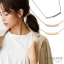 Melody Accessory ネックレス 日本製 K18GP シンプル パイプ ラウンド スマイリー バーネックレス スキンジュエリー オフィス 華奢 オフィス おしゃれ プレゼント レディース ラウンドペンダント Barre バー モチーフシ