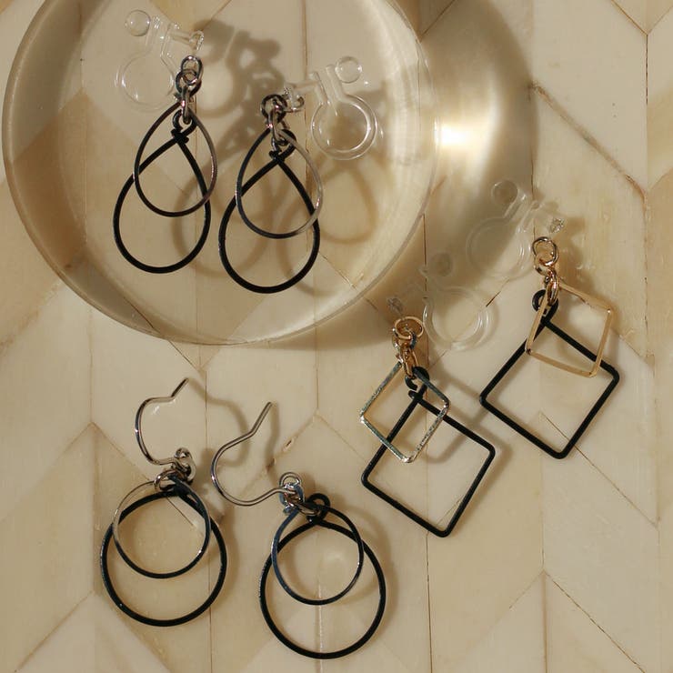 Melody Accessory イヤリング ピアス K18GP ノンホールピアス 軽やか フープ 痛くない 揺れる ピアスみたいなイヤリング 金属アレルギー ...