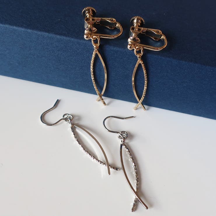 Melody Accessory イヤリング ピアス K18GP 大ぶり 日本製 揺れる インフィニティ マット 金属アレルギー おしゃれ ブランド ニッケルフ...