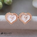 Melody Accessory イヤリング ノンホールピアス ノンホールイヤリング かわいい 安い 30代 40代 50代 パーツ 痛くない 日本製 レディース メンズ 大ぶり おしゃれ 人気 18k ブランド ピンクゴールド イニシャル ハート