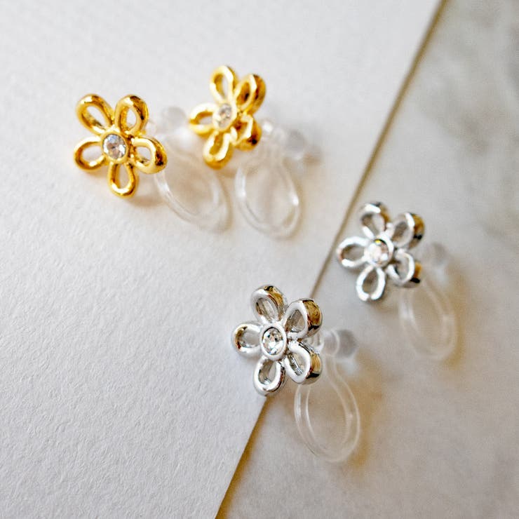 Melody Accessory イヤリング ノンホールピアス ノンホールイヤリング かわいい 安い 30代 40代 50代 パーツ 痛くない 日本製 レディー...