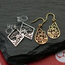 Melody Accessory イヤリング ピアス 日本製 K18GP 和風 浮世絵 波 ききょう 桔梗 花火大会 日本 JAPAN 揺れる ノンホールピアス...