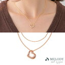 Melody Accessory ネックレス ハート 2連 ストーン チョーカー シンプル オフィス ジュエリー 重ね付け レイヤード おしゃれ 春 夏 アクセサリー