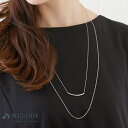 Melody Accessory ネックレス GP仕上げ 厚金 パイプ 2連 レイヤード ロング シンプル オフィス ジュエリー 女性 パーティー 重ね付け 結婚式 ゴールド シルバー ブランド チェーン おしゃれ 春 夏 アクセサリー