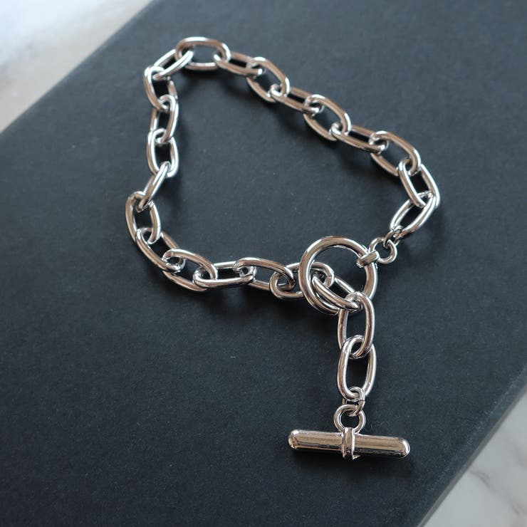 Melody Accessory ブレスレット 日本製 バングル 小判チェーン チェーン 大ぶり 太め シンプル ブレス バングル ブラック 黒 鎖 メンズ アクセサリー アクセサリー