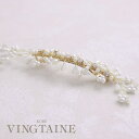 VINGTAINE ビジュー パール ゴールド ブランチ バレッタ 結婚式 2次会 パーティー 華やか お呼ばれ ヘアアクセサリー かわいい 上品 ゆかた浴衣 H7263 ヘアアクセサリー