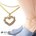 Melody Accessory アンクレット ラインストーン ハート 2連 揺れる レディース つけっぱなし ゴールド シルバー おしゃれ ブランド 春 夏 ...