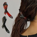 【5/16 1:59まで 5%OFFクーポン】Melody Accessory バナナクリップ リボン シンプル おしゃれ しっかり留まる ヘアクリップ レディ...