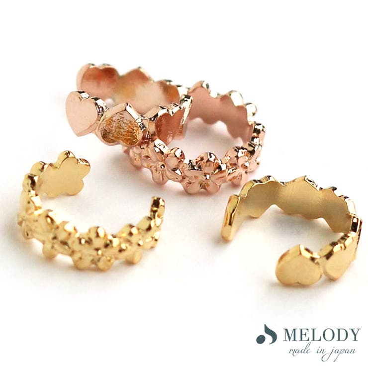 【20%OFFクーポン!11/25(火)限定!】Melody Accessory イヤーカフ レディース 日本製 金属アレルギー対応 イヤリング K18GP イ...