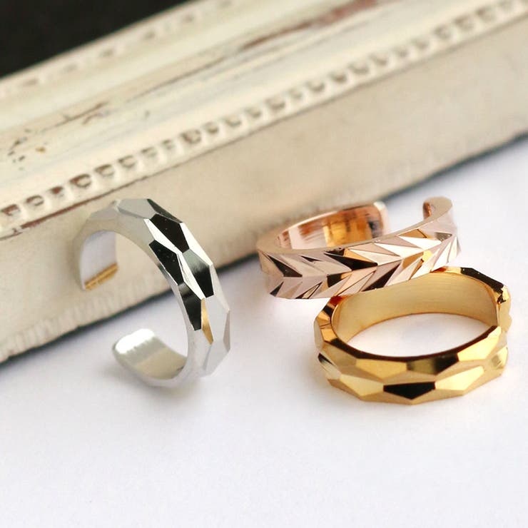 【20%OFFクーポン!11/25(火)限定!】Melody Accessory イヤーカフ レディース ダイヤカット カッティング 日本製 金属アレルギー対応...