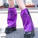 ACDCRAG 安心 ジャージレッグウォーマー パープル ジャージ 原宿 韓国 原宿系 ファッション レディース かわいい 派手カワ サイドライン 刺繍 ダンス...