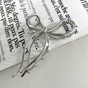 【5/16 1:59まで 5%OFFクーポン】non-hedge ★WEB限定★シルバーリボンヘアクリップ ヘアアクセサリー
