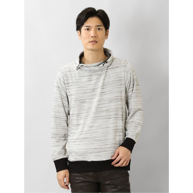【10％OFFクーポン！2/10(火)1:59まで】TAKA-Q MEN 裏シャギー クロスネック 長袖プルオーバー トップス