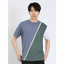 TAKA-Q MEN 接触冷感 切替クルーネック半袖Tシャツ トップス