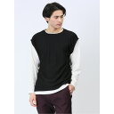TAKA-Q MEN さまになる フェイクレイヤード クルーネック長袖Tシャツ トップス
