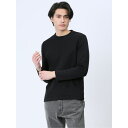 TAKA-Q MEN ロゴ切替 クルーネック長袖Tシャツ トップス