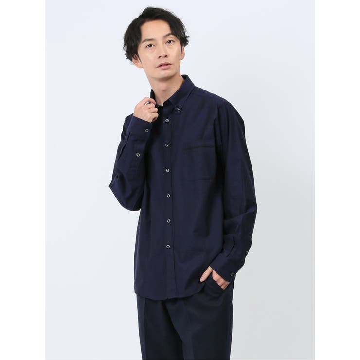 【10％OFFクーポン！2/10(火)1:59まで】TAKA-Q MEN ジャガードペイズリー柄 ボタンダウン長袖シャツ トップス