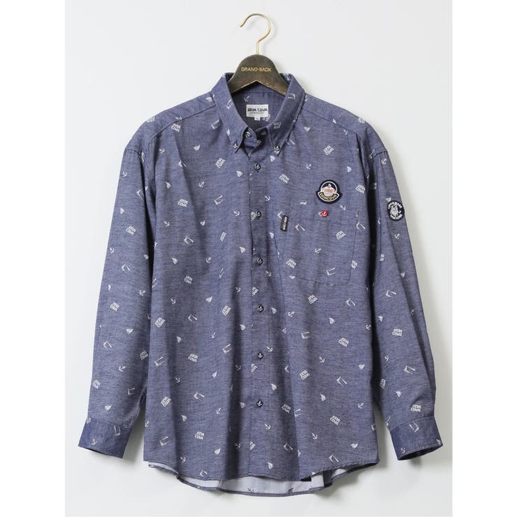 【10%OFFクーポン!11/27(木)1:59まで】TAKA-Q MEN 【大きいサイズ】シナコバ/SINA COVA 綿ツイル 起毛総柄 ボタンダウン長袖シ...