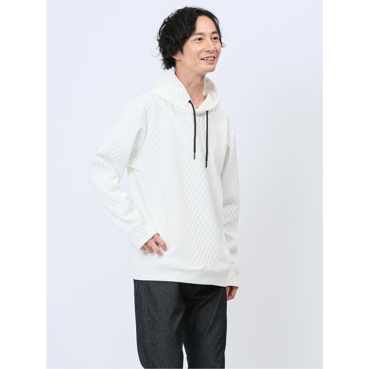 TAKA-Q MEN ふくれケーブル×ダンボール プルパーカー トップス