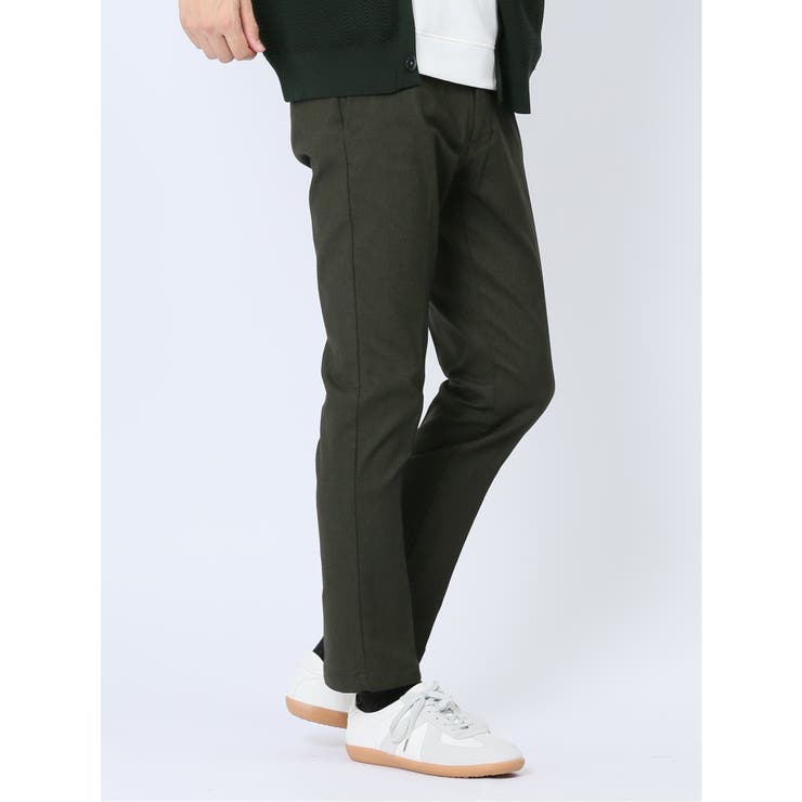 TAKA-Q MEN クロスストレッチ+ウォーム トラウザーパンツ カーキ パンツ・ズボン