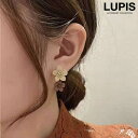 LUPIS バイカラー2連フラワーピアス アクセサリー