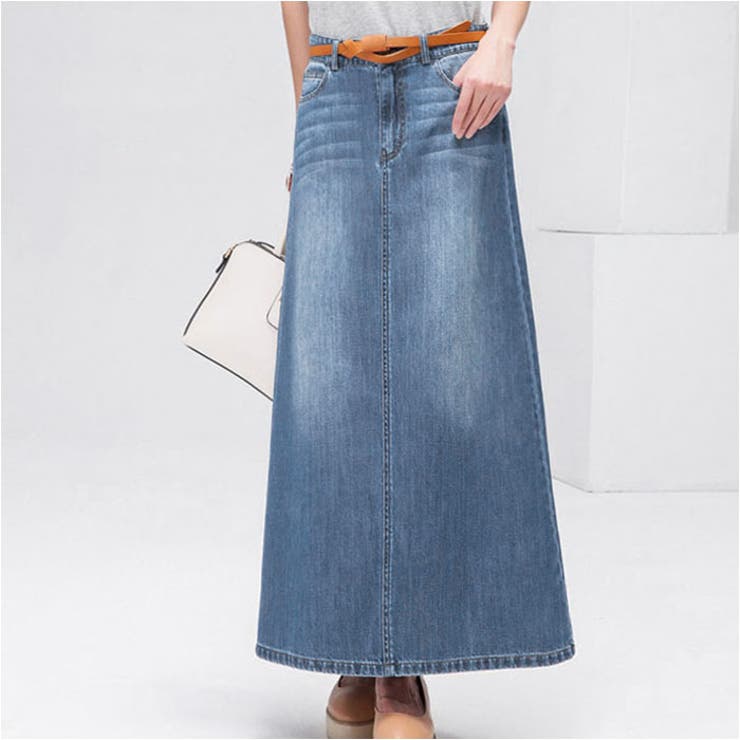 【10％OFFクーポン！11/27(木)1:59まで】BACKYARD FAMILY デニムロングスカート pk687 スカート