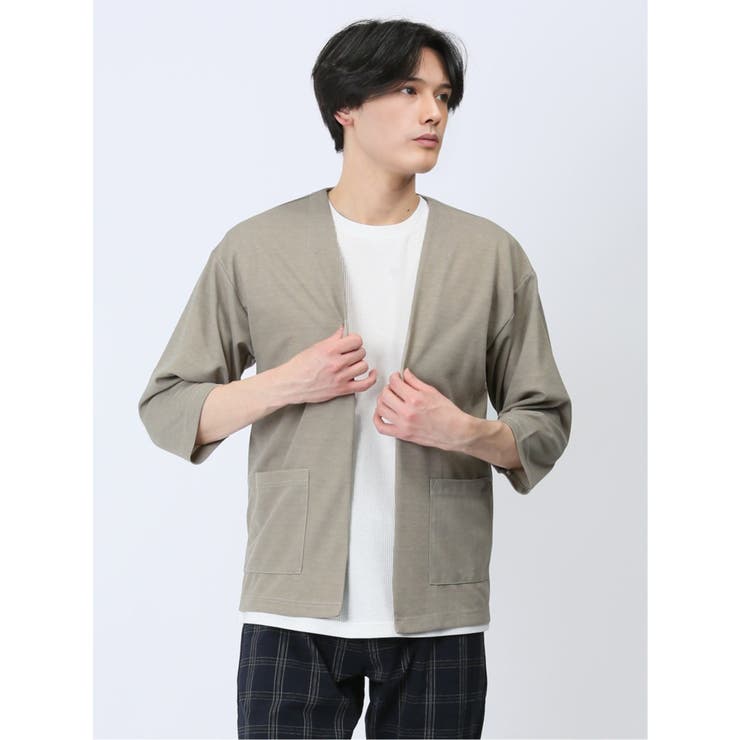 【10%OFFクーポン!11/27(木)1:59まで】TAKA-Q MEN 7分袖カーディガン&半袖Tシャツ アンサンブル トップス