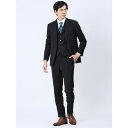 【10%OFFクーポン!11/27(木)1:59まで】TAKA-Q MEN Woolen Tec On スリムフィット 2ボタン3ピーススーツ チェック紺 スー...