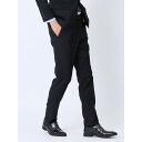 【10%OFFクーポン!11/27(木)1:59まで】TAKA-Q MEN クロスストレッチ裏起毛 スリムフィット ノータックスラックス ピケ紺(セットアップ可...