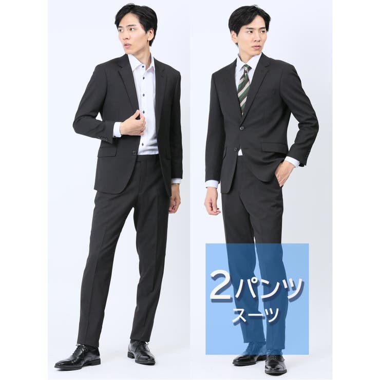 【10%OFFクーポン!11/27(木)1:59まで】TAKA-Q MEN ストレッチウォッシャブル レギュラーフィット 2ボタン2パンツスーツ シャドーストラ...