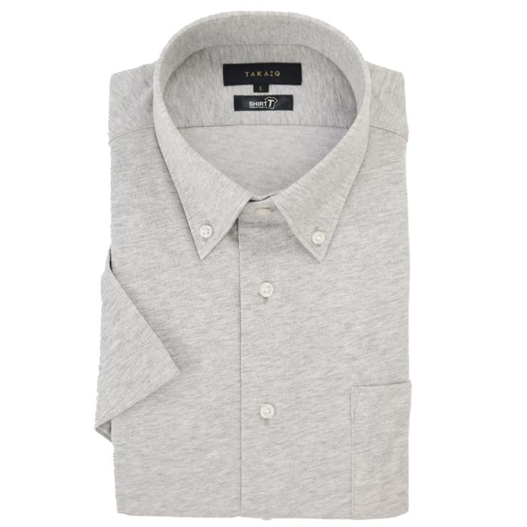 【10％OFFクーポン！1/29(木)1:59まで】TAKA-Q MEN SHIRT-T スタンダードフィット ボタンダウン半袖ニットシャツ スーツ