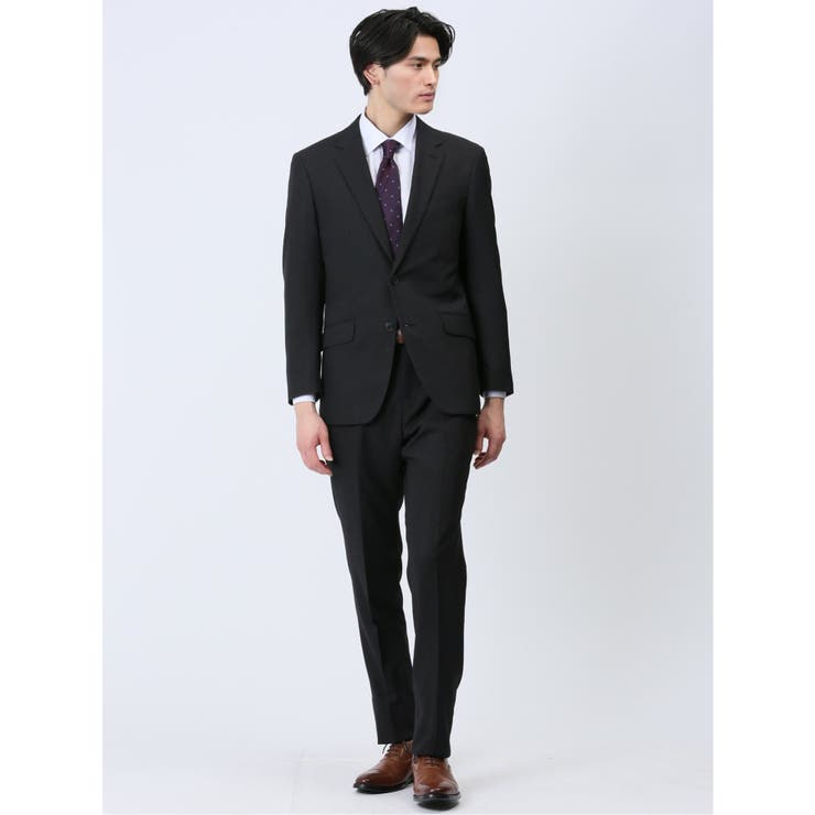 【10%OFFクーポン!11/27(木)1:59まで】TAKA-Q MEN ストレッチウォッシャブル レギュラーフィット 2ボタン2ピーススーツ シャドーストラ...