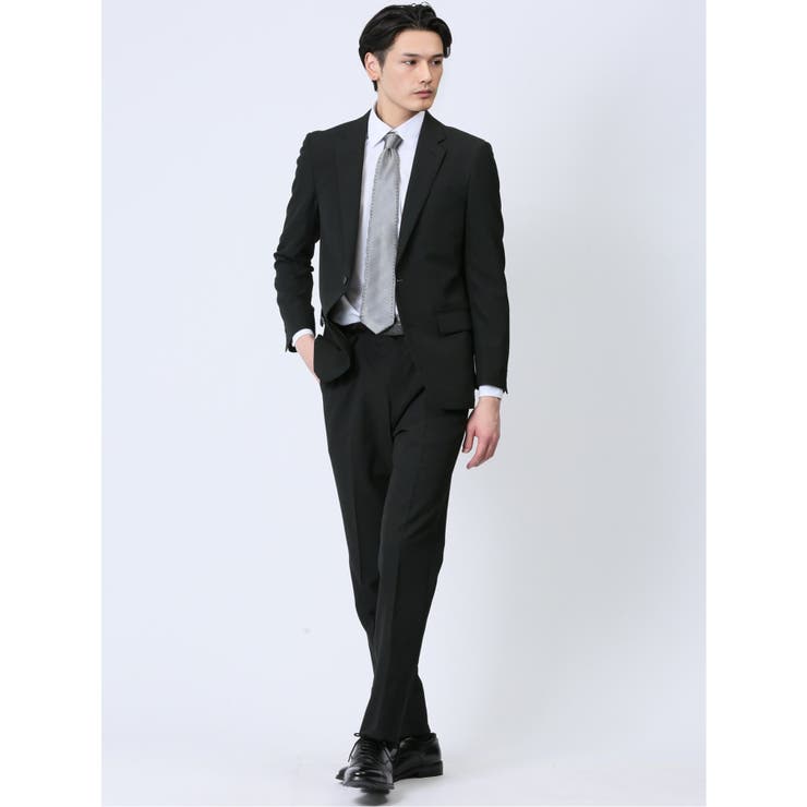 【10%OFFクーポン!11/27(木)1:59まで】TAKA-Q MEN ストレッチウォッシャブル スリムフィット 2ボタン2ピーススーツ シャドーストライプ...