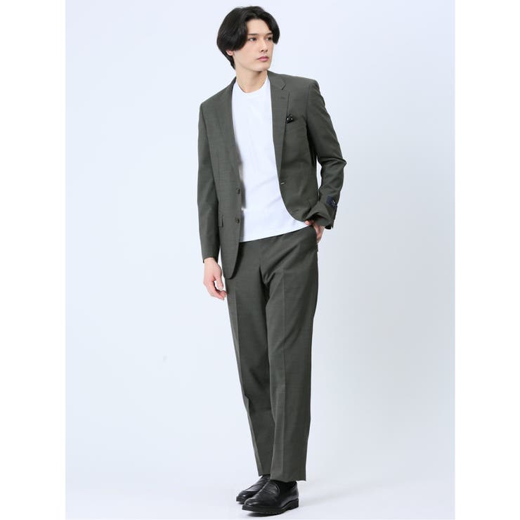 【10%OFFクーポン!11/27(木)1:59まで】TAKA-Q MEN マルゾット/Marzotto ウール混 スリムフィット 2ボタン2ピーススーツ カー...