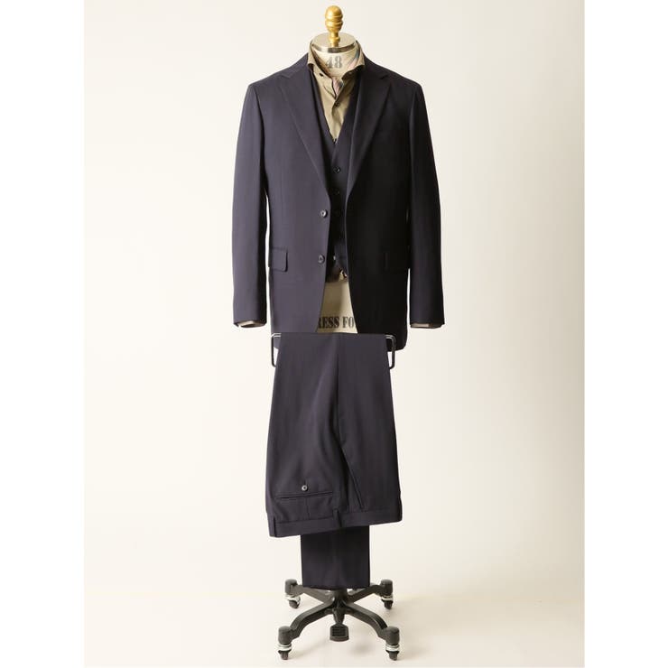 【10%OFFクーポン!11/27(木)1:59まで】TAKA-Q MEN ストレッチウォッシャブル レギュラーフィット 2ボタン3ピーススーツ ソラーロ紺 ス...