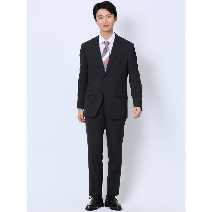 【10%OFFクーポン!11/27(木)1:59まで】TAKA-Q MEN ストレッチウォッシャブル レギュラーフィット 2ボタン2ピーススーツ シャドーストラ...